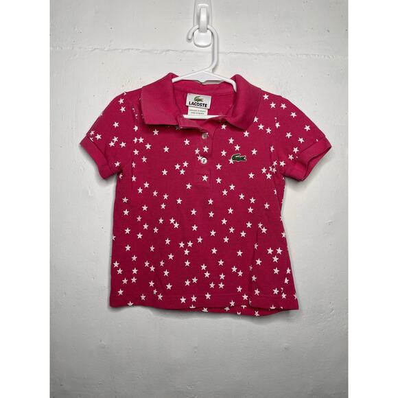Lacoste Girls Pink Polo and White Stars Size 8 - Picture 1 of 7